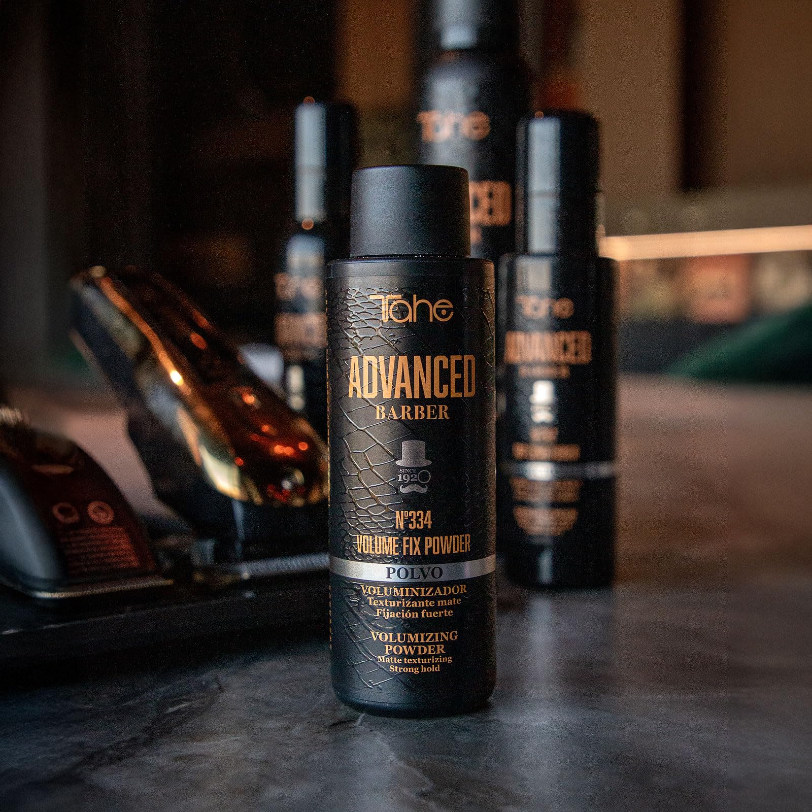 Tahe Advanced Barber Polvos de volumen capilar Nº334 Fix Powder de acabado mate natural, 16 g