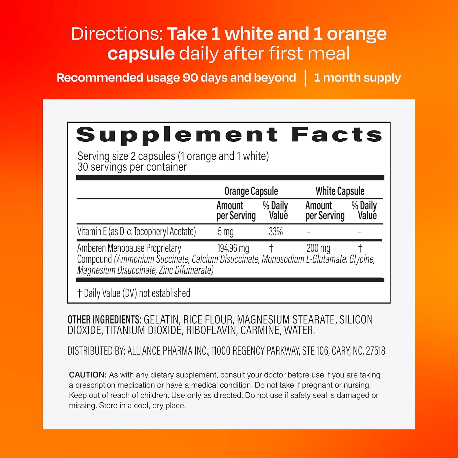 Amberen Menopause Supplement for Women, 60 Capsules, Clinically Proven, Helps Support Hormone Balance, Helps Relieve 12 Menopause Symptoms: Hot Flashes, Night Sweats, Mood Swings and More