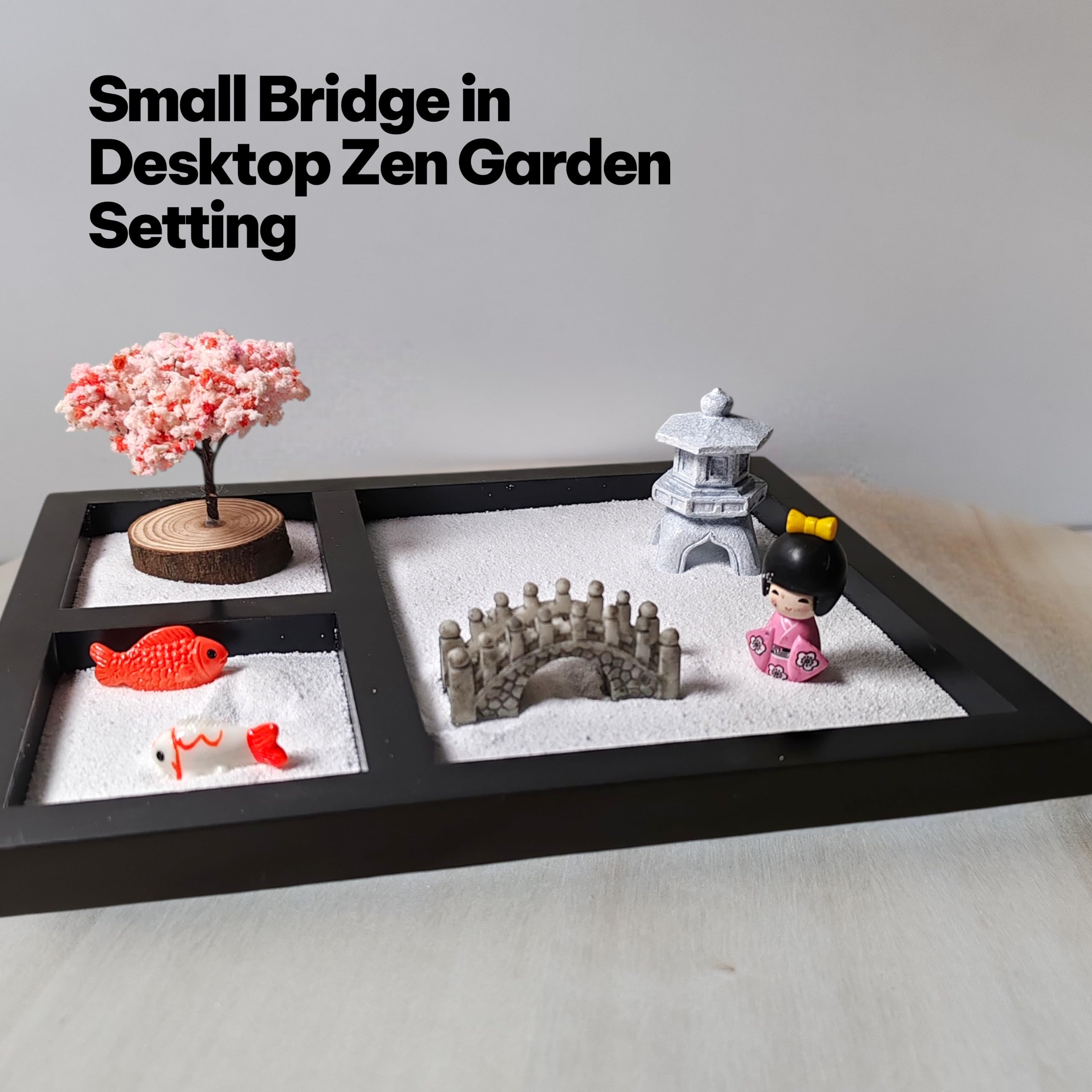 Ponte in miniatura per terrario da tavolo, giardino zen, giardino fatato, decorazione per albero bonsai (C (confezione doppia piccola)
