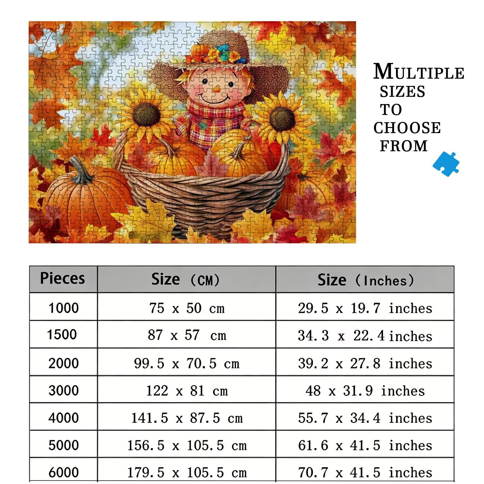 Jesienne puzzle 1500 elementów, trudne puzzle, drewniane puzzle dla całej rodziny, zestaw "zrób to sam", dla dorosłych, nadają się jako dekoracja ścienna i prezenty dla kobiet, temat: dynia 8p-703