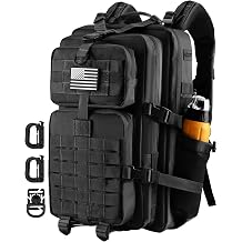 Hannibal Tactical Military Tactical Backpack Cooper Backpack Army Assault Pack 3 Days Bug Out Go Bag Trekking Hiking Backpack 45L Black-1