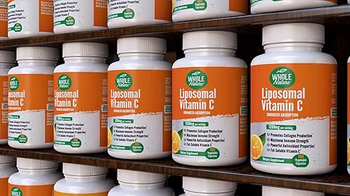Miniatura 7 de Píldoras de suplemento de vitamina C liposomal de 1200 mg - Alta absorción 180 cápsulas veganas soluble en grasa VIT C, sistema inmunológico de