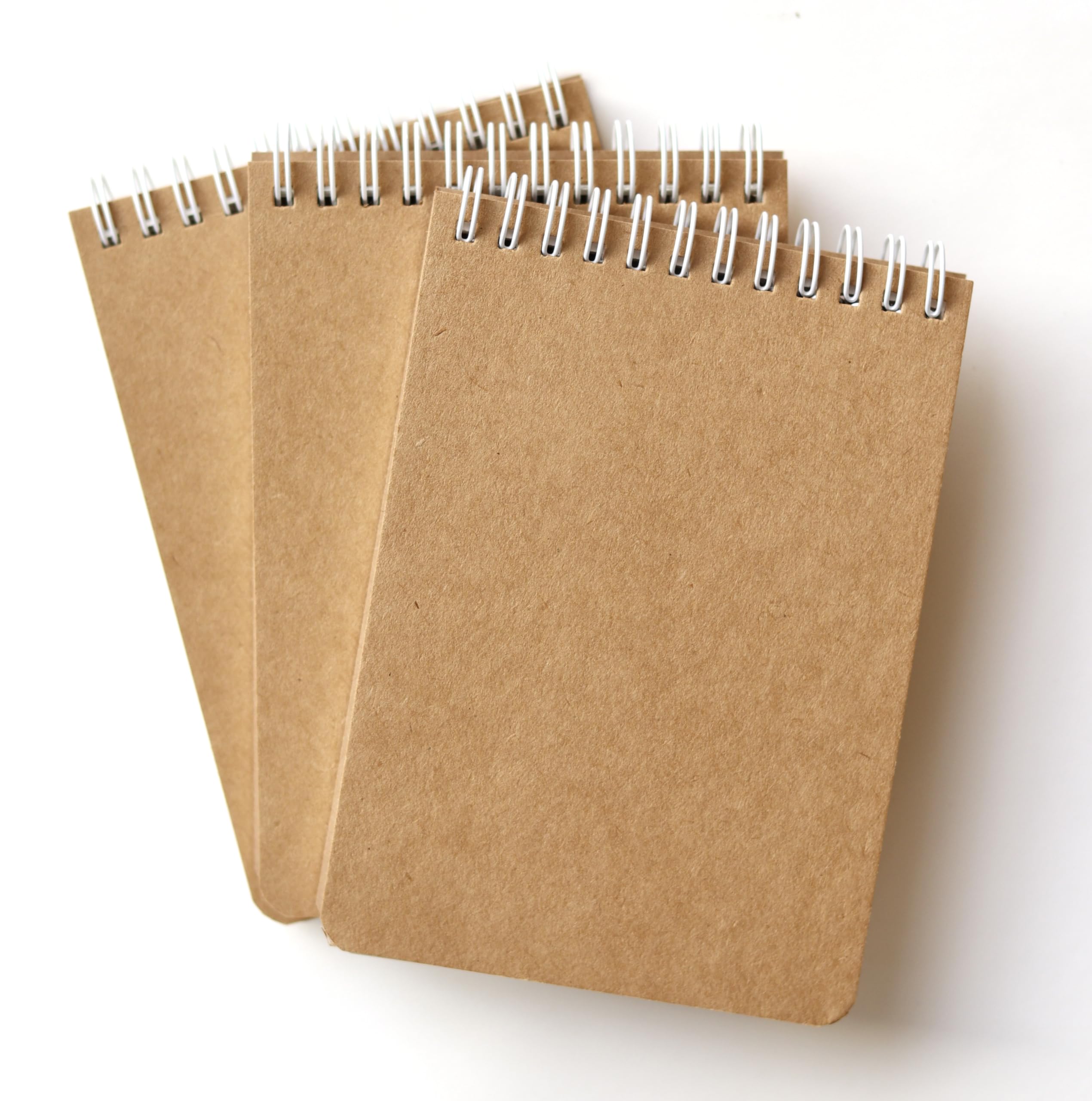 INNAXA Spiral Eco- Friendly Notepad A6 Size (Brown Pack-3), 100 Pages