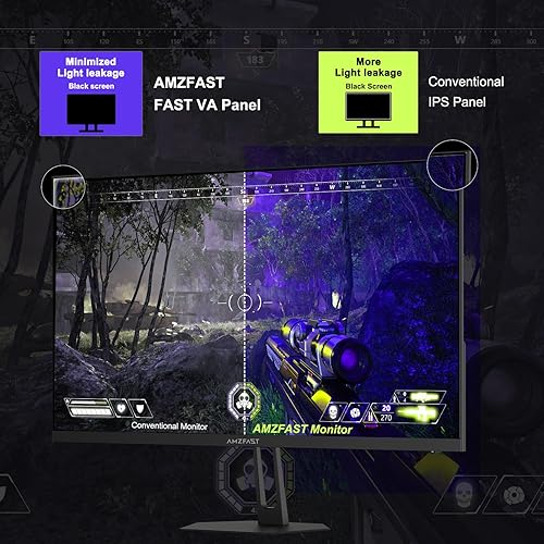 Miniatura 3 de Amzfast Monitor de juegos FHD de 24.5 pulgadas 280Hz240Hz, sincronización adaptativa de 1 ms, 3000 1, 10 bits, 126% sRGB, 2 HDMI 2.0 y 2 DP1.4,