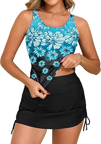 Arolina Womens Tankini Swimsuits for Women with Skirt Bathing Suits Two Piece Tummy Control Swimsuit Ladies Swimwear