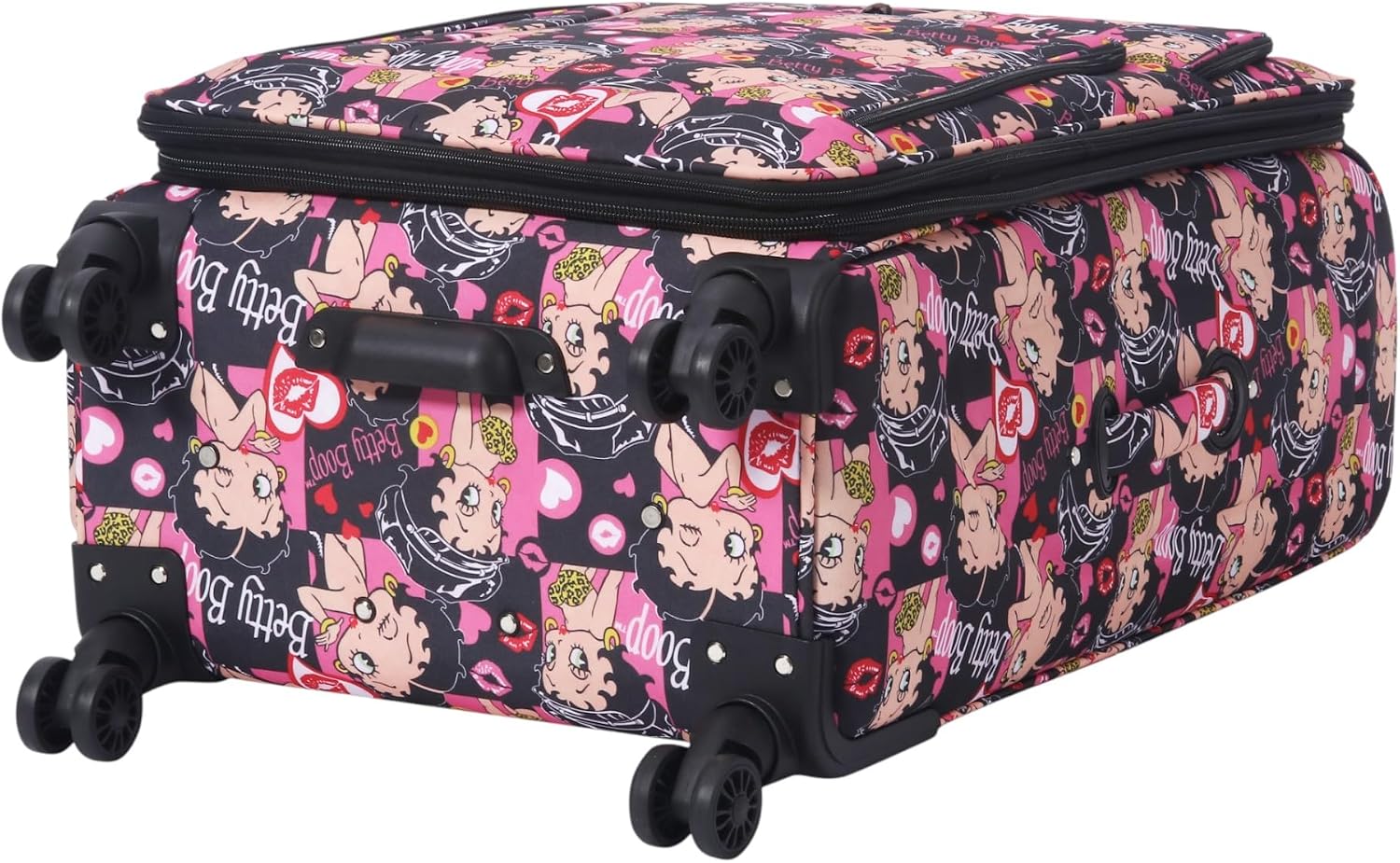 Karriage-Mate Betty Boop Printed 4-Piece Luggage Set - Expandable Softside Suitcases with 360° Spinning Wheels: 20” Carry-On & 24/28/32” Checked Travel Bags (CT1)