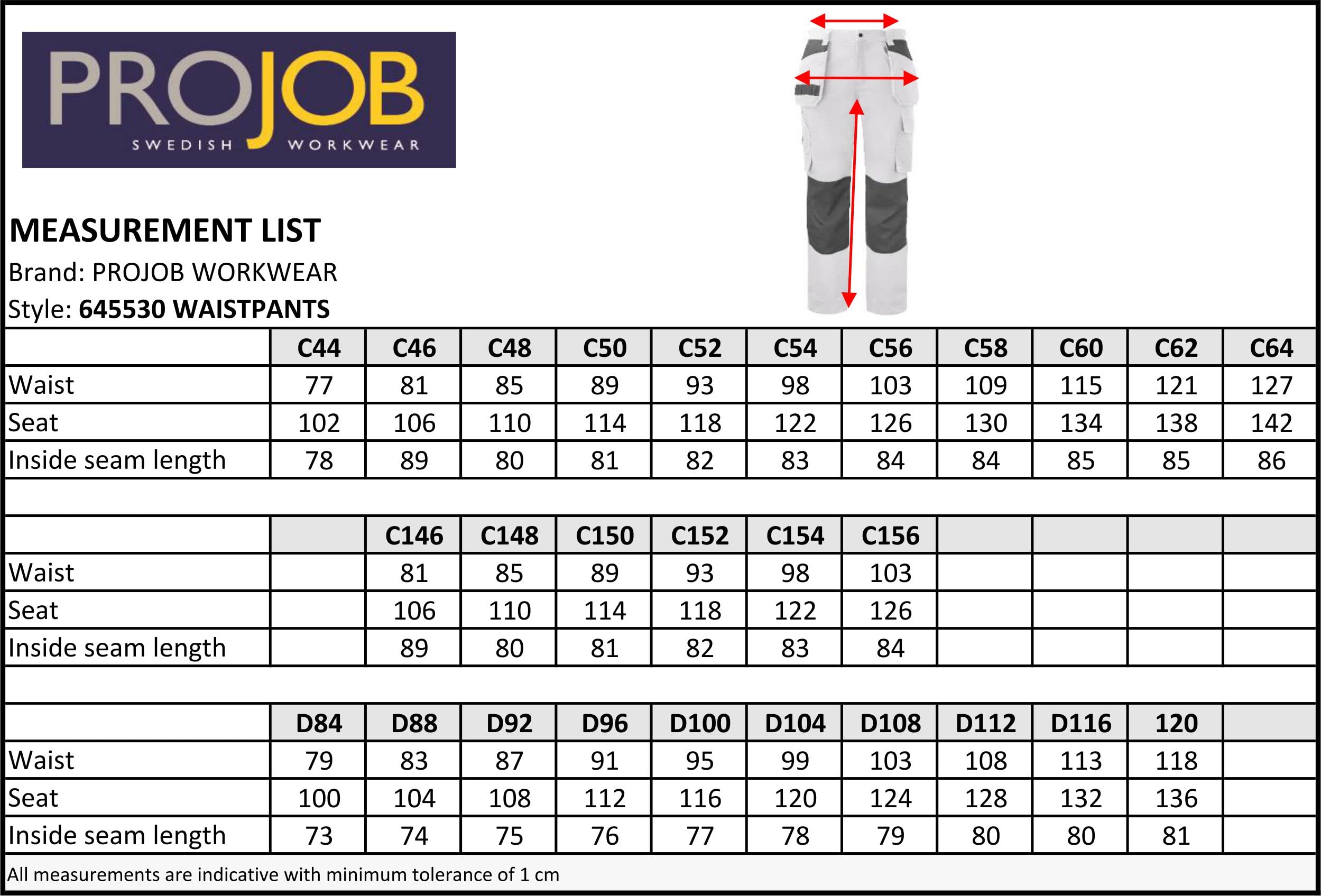 Pantalone Uomo da Lavoro Multitasche e Porta Attrezzi Personalizzabile Projob PS 33318-BS