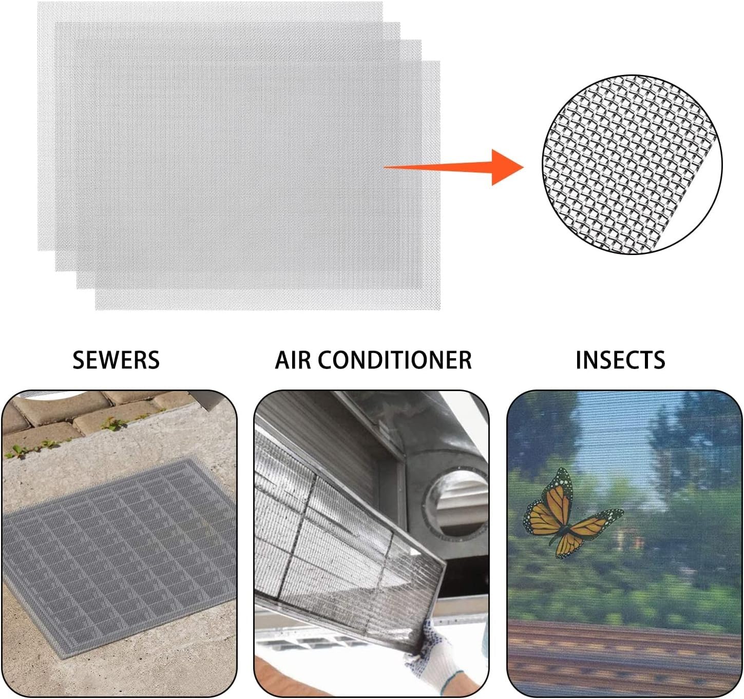 18 Mesh Rete Metallica Inox, Maglia In Acciaio Inossidabile Con Foro Per Maglie Da 1,06mm Foglio Filtrante, Resistente Alla Corrosione Maglia Del Roditore(1.2x6m)
