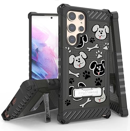 Beyond Cell Tri-Shield - Funda para teléfono con función atril compatible con Samsung Galaxy S22 Ultra grado militar, resistente a prueba de caídas,