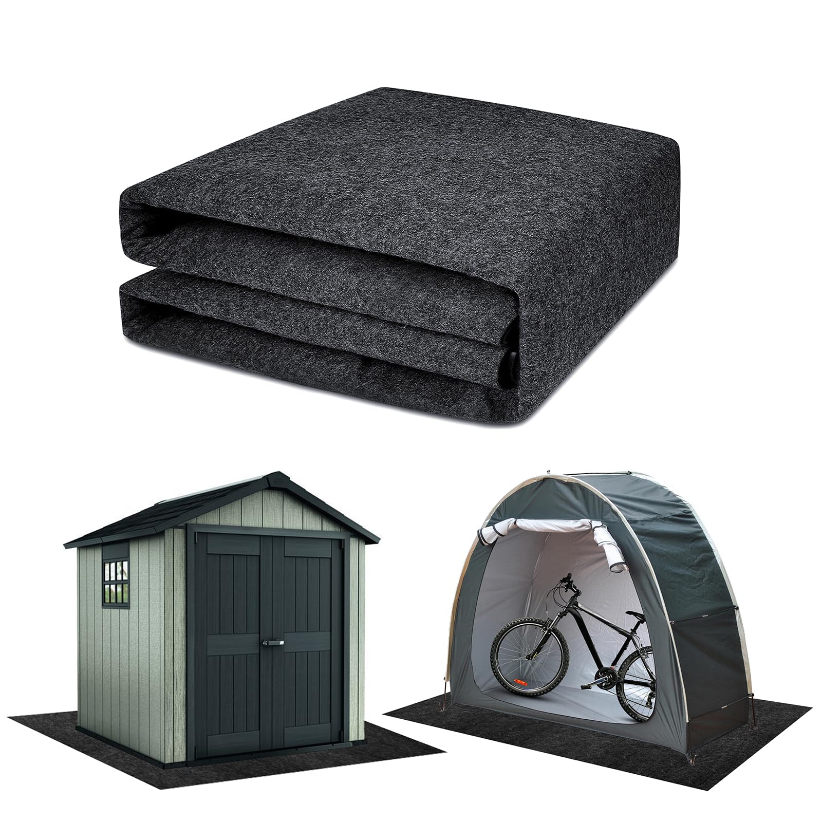 8.2 x 6 FT Outdoor Storage Shed Mat Waterproof Outdoor Carport Mat Thickened Soft Patio Furniture Mat Anti-Slip Storage Shed Mat Backing Prevents Liquid Penetration Dustproof Outdoor Carport Mat