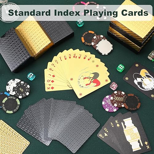 Miniatura 10 de Zubebe 12 barajas de cartas de póquer de plástico impermeables, cartas de póquer a granel, regalo para adultos, lavables, flexibles, recuerdos de