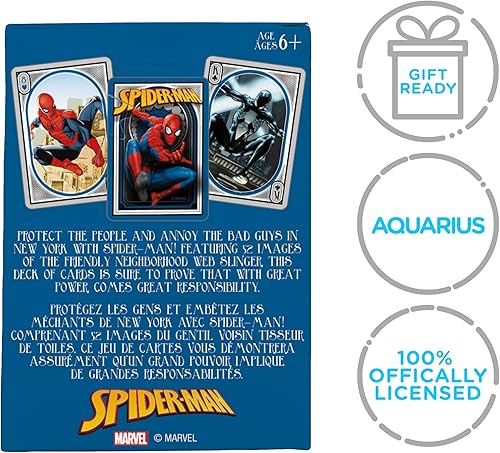 Miniatura 7 de AQUARIUS Marvel Spider-Man - Baraja de cartas con temática de Spiderman para tus juegos de cartas favoritos, mercancía y coleccionables con licencia