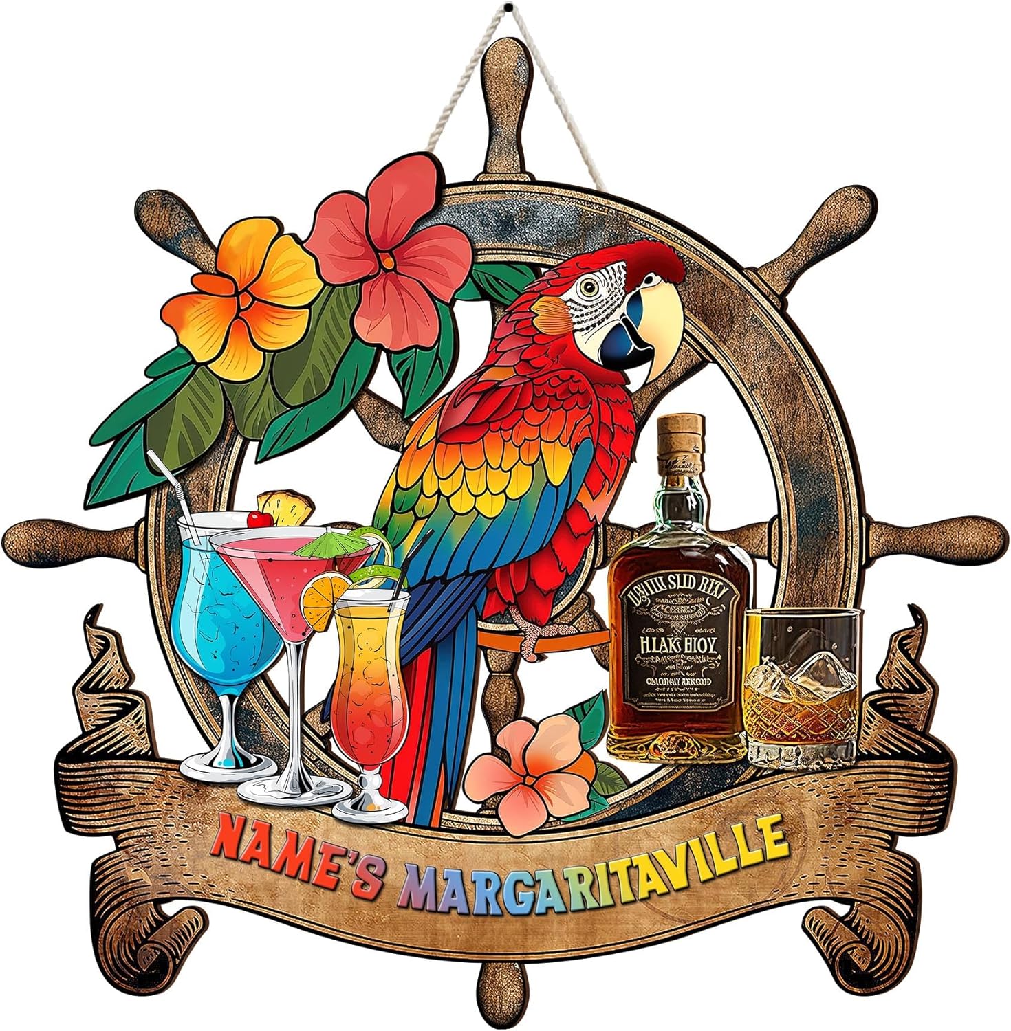 Custom Tiki Bar Pool Bar Wooden Sign Door Wall Plaque, Lounge Poolside Backyard Bar & Grill Porch Deck Patio Garden Yard Firepit Decorations Outdoor Open Bar, Personalized Gifts for Family (15)