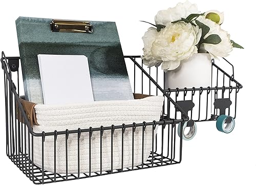 Spectrum Finley™ - Contenedor de almacenamiento doble de pared con estación de gancho para almacenamiento y organización de entrada