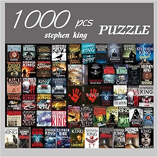 Stephen King Horror Novels 1000 Pieces Large Jigsaw Puzzles for Adults and Teens Ages 12 and Up Intellectual Puzzles Personalized Gift Ideal for DIY,Relaxation,Hobby,Entertainment 19.7x27.6 Inches