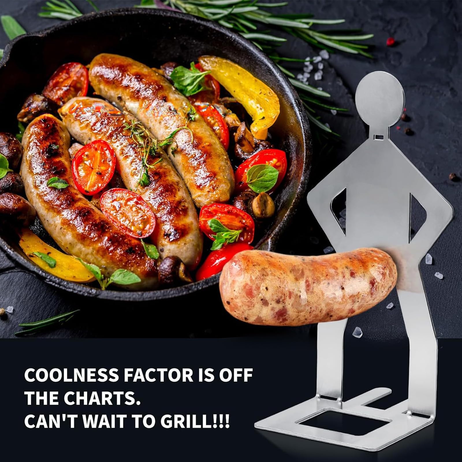 4 Pezzi Divertenti Porta Hot Dog, Supporto for Salsicce da Barbecue in Acciaio Inossidabile, Creativo in Piedi a Forma di Uomo per Salsicce, Accessori per Barbecue Portatili e Innovativi
