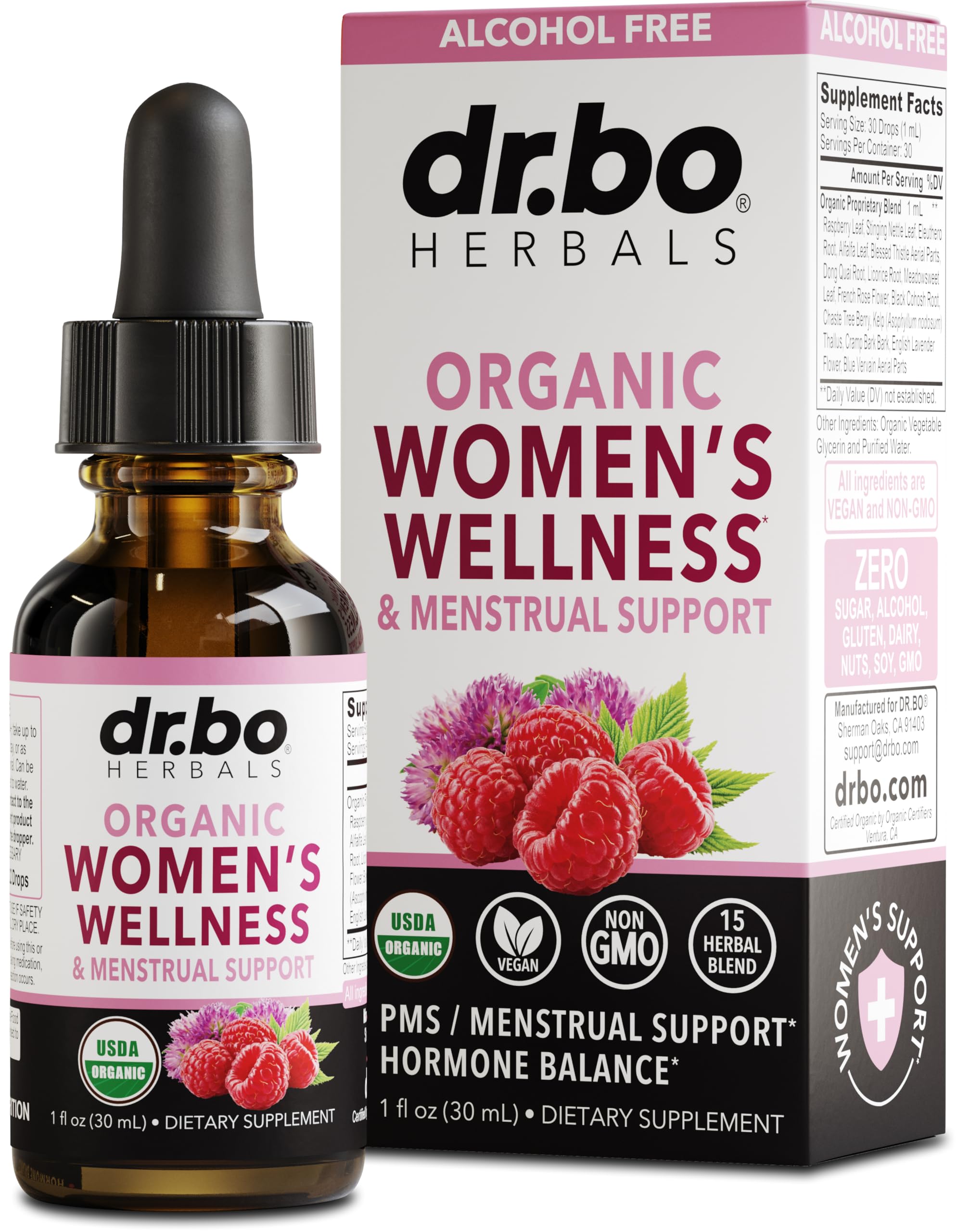 hormone balance for women amp pms relief - women39s wellness organic hormonal balance supplements liquid drops amp menstrual cramp period support - raspberry leaf chasteberry black cohosh supplement 1 oz