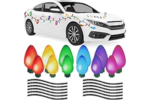 Whaline 49Pcs Christmas Reflective Car Magnets Set: Illuminate Your Holidays with Dazzling Decorations