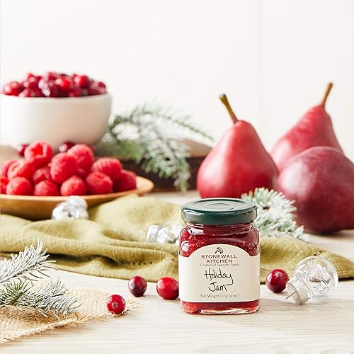 Miniatura 3 de Stonewall Kitchen Mermelada navideña de liberación limitada, fabricada en Estados Unidos, viene en un hermoso frasco de vidrio, 12.5 onzas cada uno