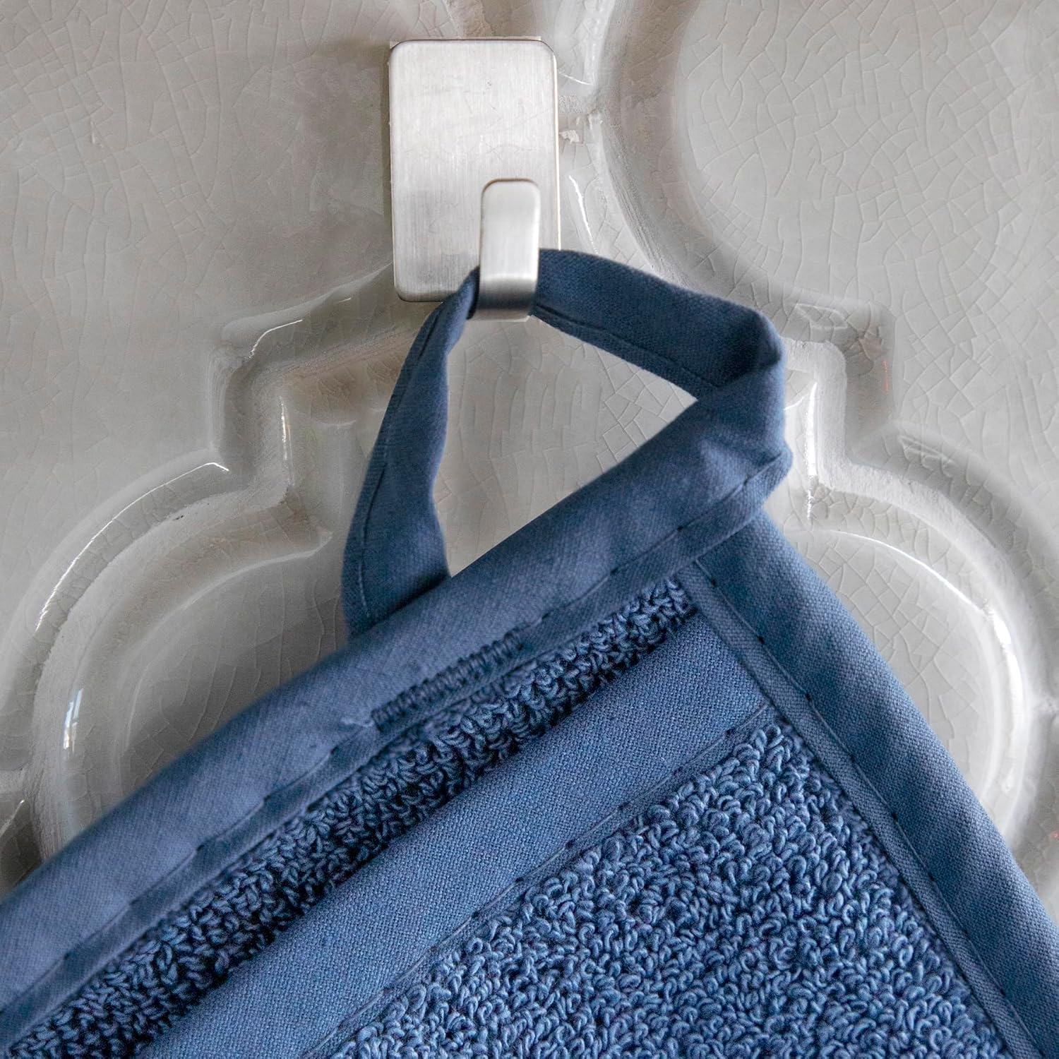 RITZ Terry Pocket Mitt & Hot Pad: Unparalleled Heat Resistant, Durable 100% Cotton – Ergonomically Designed for Optimal Grip – Easy-Care Machine Washable – 2-Pack, Federal Blue - Image 3