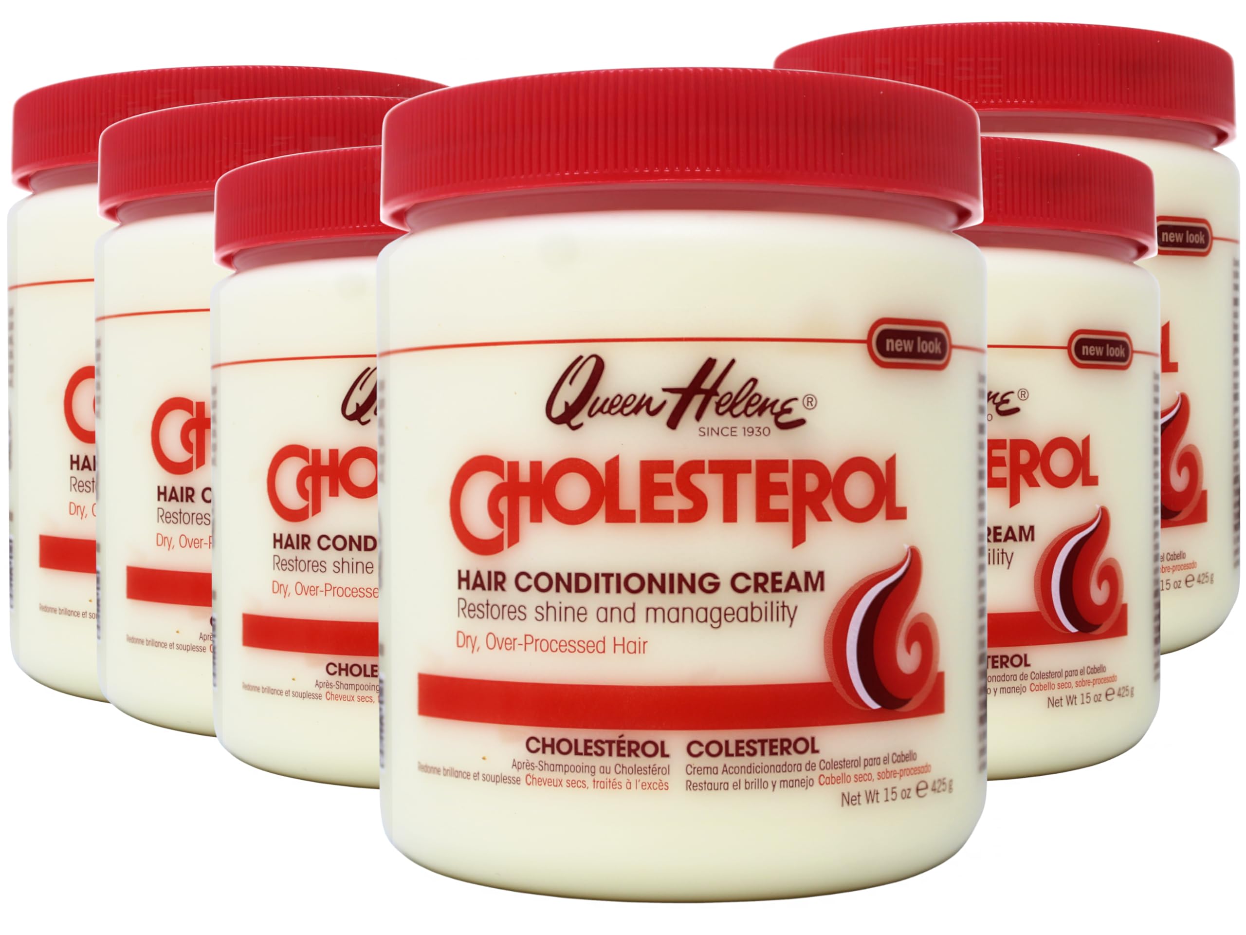 Queen Helene Cholesterol Hair Conditioning Cream, 15 Oz (Pack of 6) (Packaging May Vary)