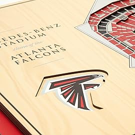 YouTheFan NFL 5-Layer 17 x 13 StadiumViews 3D Wall Art, Atlanta Falcons, 13.00 x 17.00