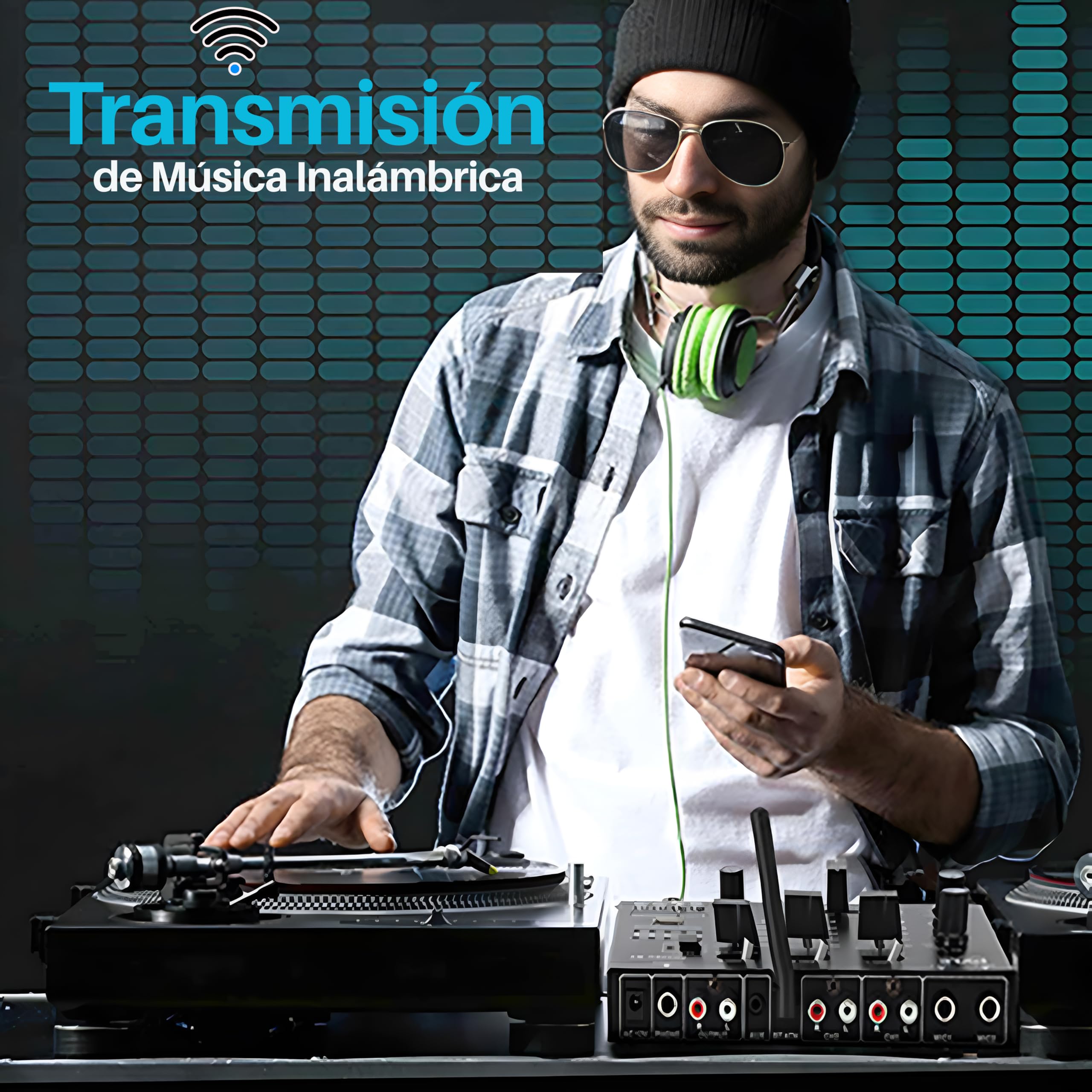Pyle Mezclador de Audio para DJ, 3 Canales, Bluetooth, Lector de USB, Dual RCA/Phono, Entrada de microfono, Conector para Auriculares