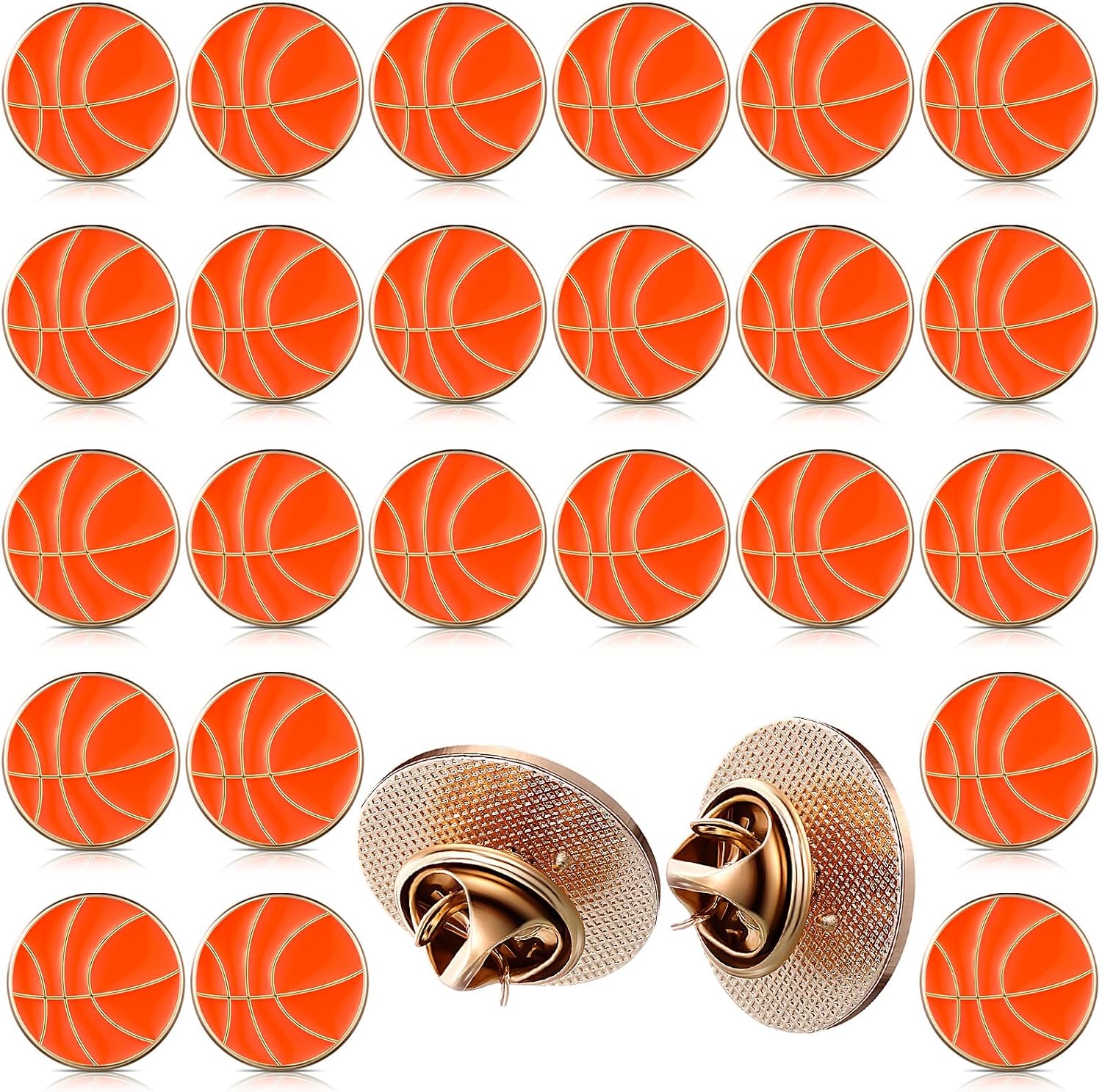 Yinkin 24 Pcs Soccer Button Pins Round Metal Lapel Brooch