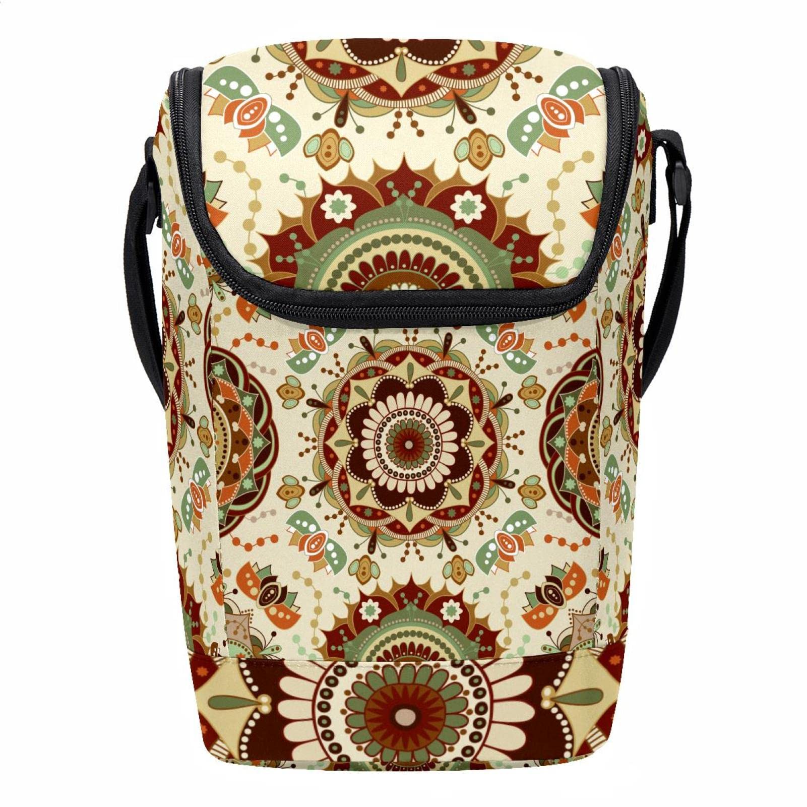 Lonchera retro con diseño de mandala acabada con materiales duraderos 1