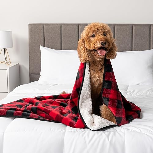 Miniatura 8 de PetAmi Manta impermeable para perros pequeños y medianos, manta para mascotas a prueba de orina para sofá cama, manta reversible a prueba de agua