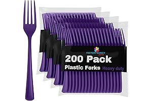 Disposable Purple Plastic Forks (200 Count)
