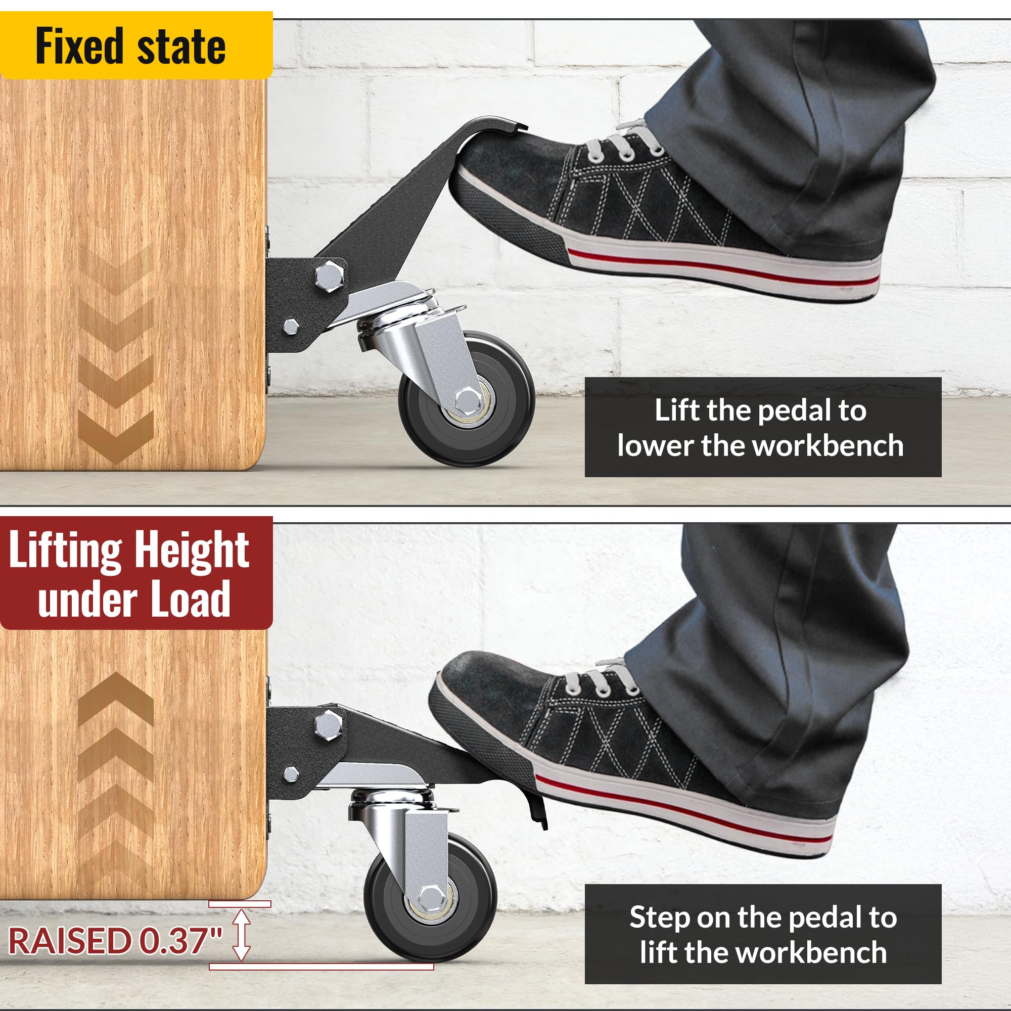 Heavy Duty Retractable Casters - Lift & Lower! -5 Heavy Duty Retractable Casters - Lift & Lower! -5