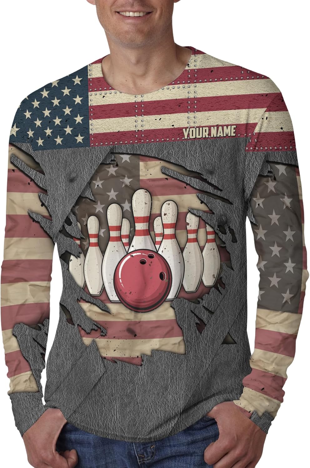 Trendy Bowling Sweatshirt Custom USA Bowling Ball Pullover For Bowling Player Print Bowling Clothes