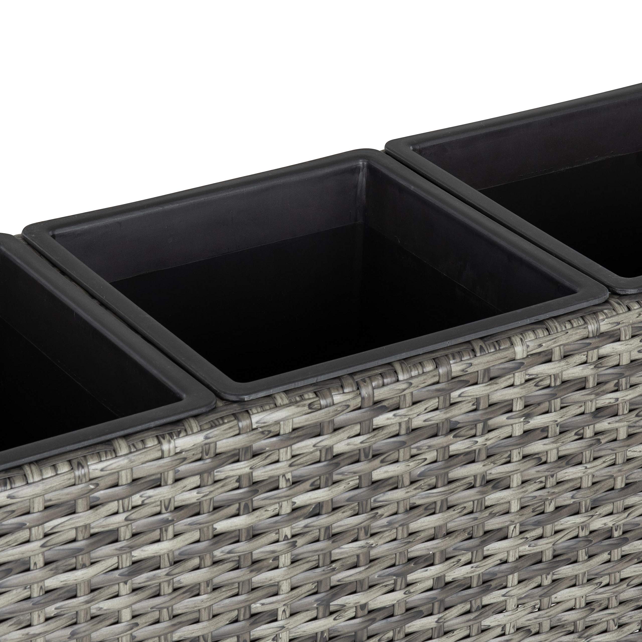 ESTEXO Polyrattan Hochbeet 100x30x70cm - Anthrazit Für Balkon & Garten