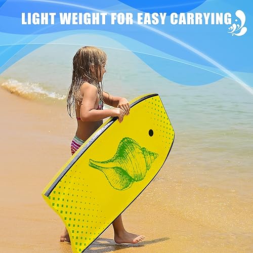 Miniatura 6 de Goplus Bodyboard para playa, 333741 pulgadas, tabla de cuerpo ligero con correa de muñeca, núcleo EPS, cubierta XPE, parte inferior lisa de HDPE,