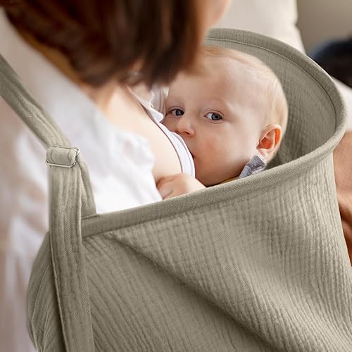 Miniatura 3 de MEXXI Funda de lactancia de muselina para lactancia materna, funda transpirable para mujer, manta de lactancia ligera con cuello de arco