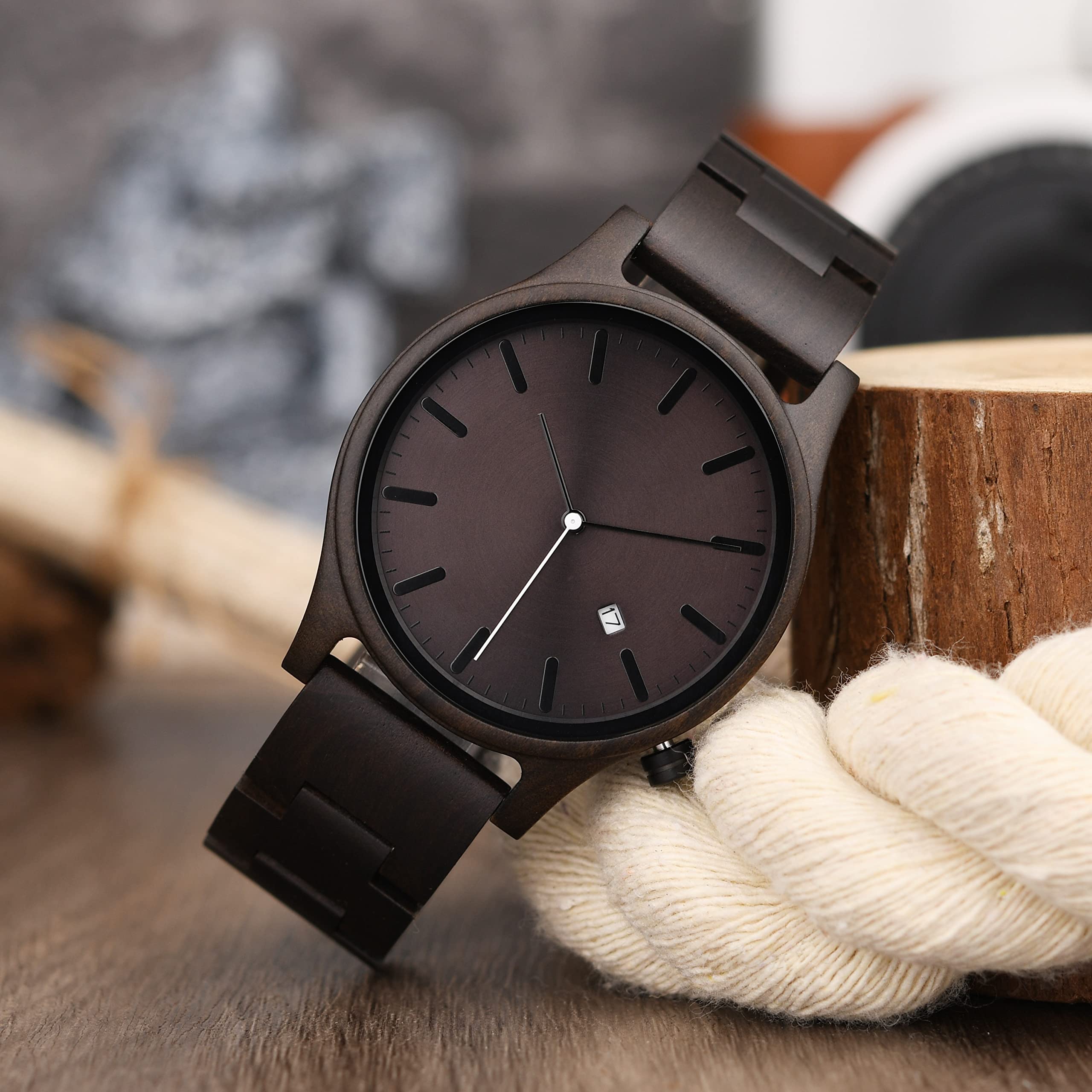 Orologio in legno personalizzato per uomo Orologio in legno casual inciso a mano per la festa del papà Anniversario Orologio per lui