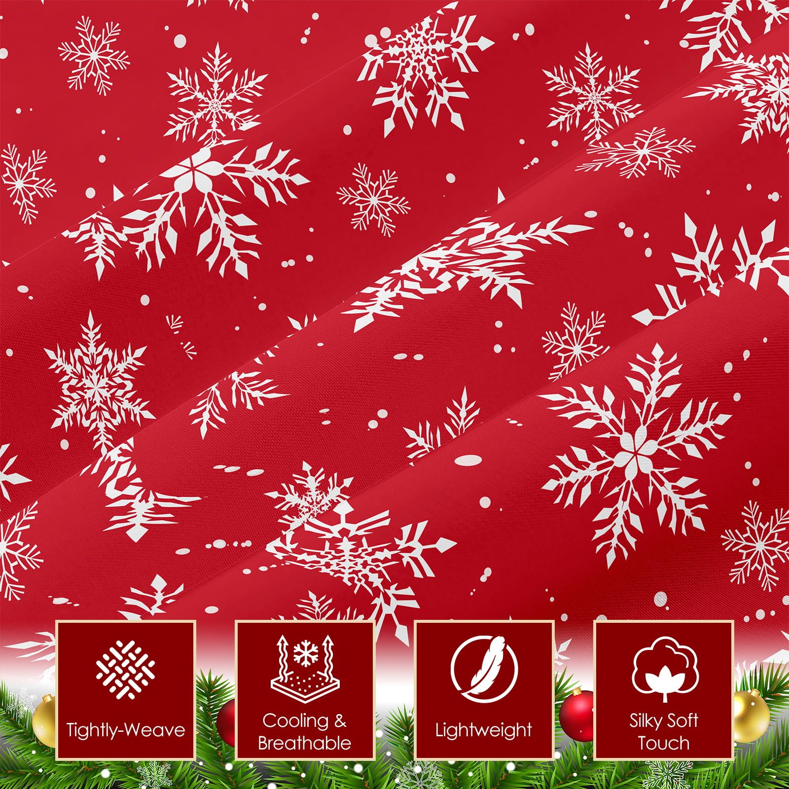 HCORA Christmas Sheets Full Size – 1800 Brushed Microfiber, 16" Deep Pocket, 4-Piece Xmas Deer Set - View #5