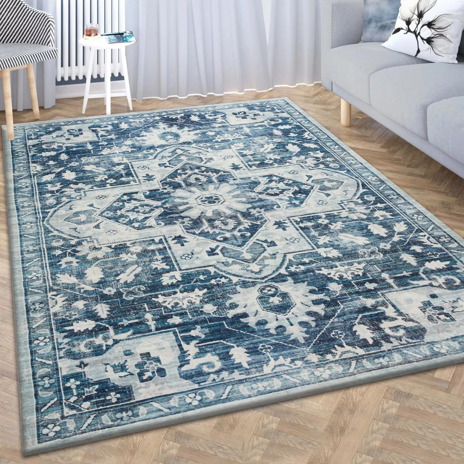 Imperial Rooms Rugs Living Room 120 x 170 cm Traditional Design Vintage Rug for Bedroom – Fluffy Large Area Rugs - Easy to Clean Non Slip Washable Rug Office, Kids Room (Tranquil) — image 1