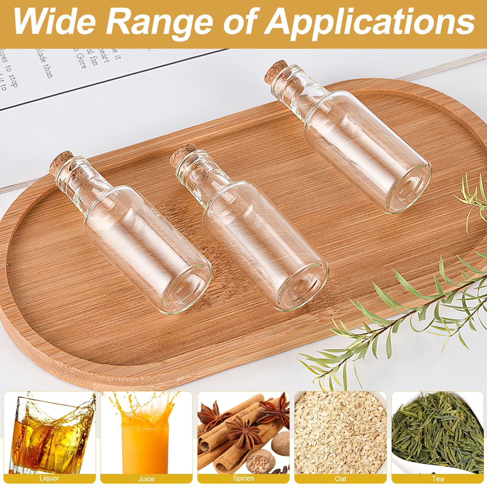 30 Pièces Petite Fiole en Verre 12ml Petite Bouteille En Verre Avec Bouchon Liège Tubes à Essai en Verre avec Bouchon en Liège Mini Bouteille Verre pour épices Décoration de Bricolage