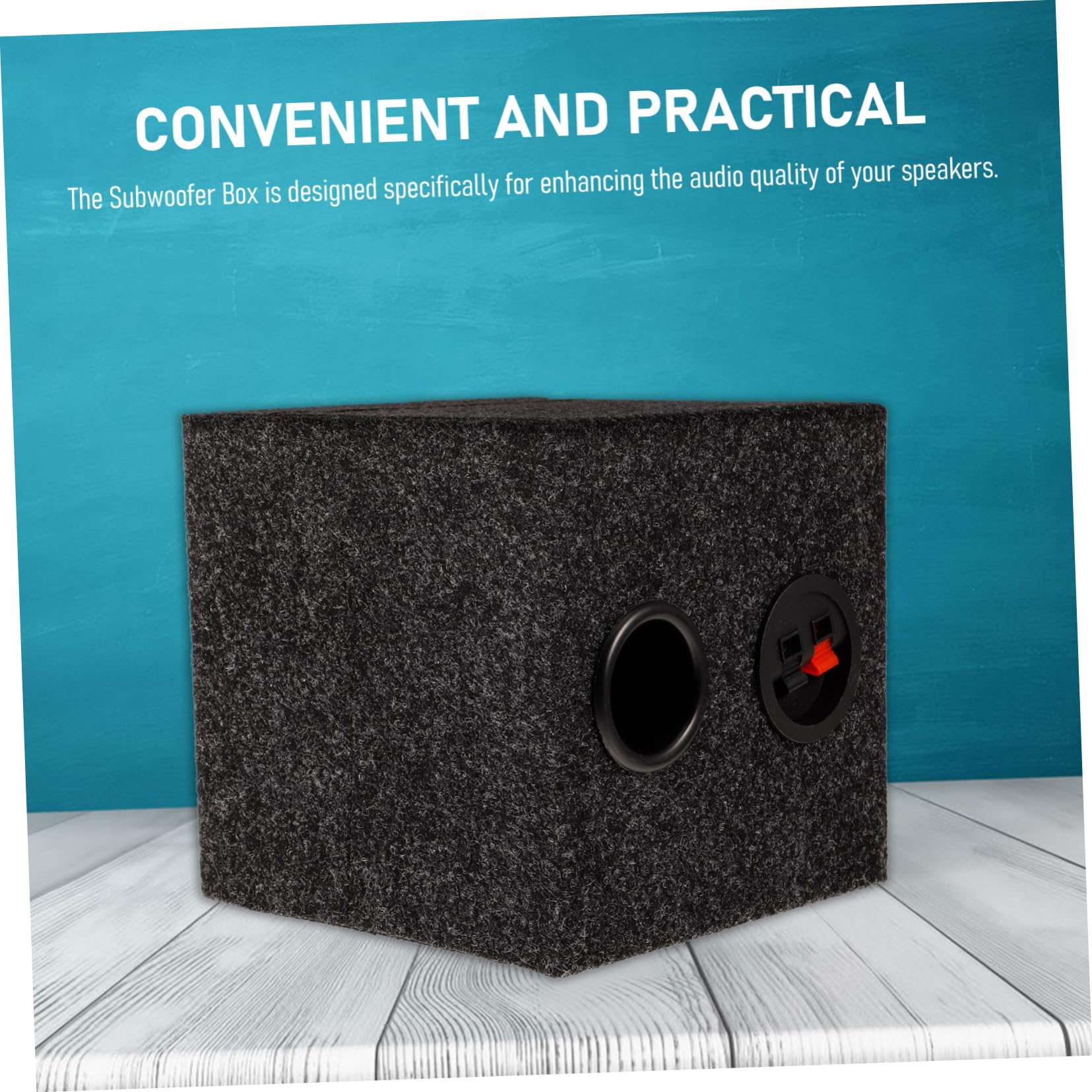 NUOBESTY Caja de Subwoofer Sellada para Coche en Madera y Esponja, Diseño Vacío para Mejorar Calidad de Audio, Adecuado para Sistema de Sonido del Automóvil