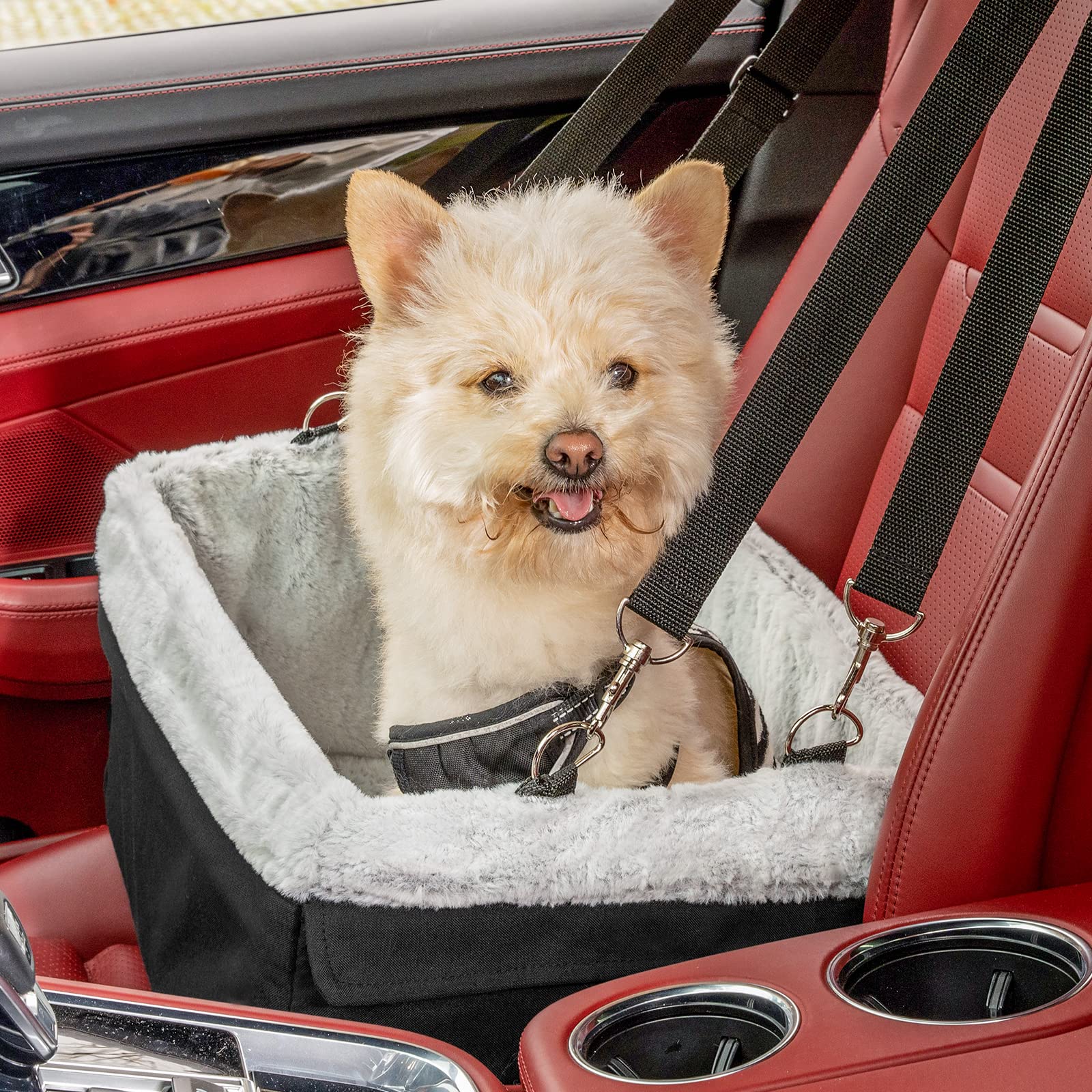 Yokee Dog Car Seats for Small Dogs, Dog Booster Seat with SafetyLeash