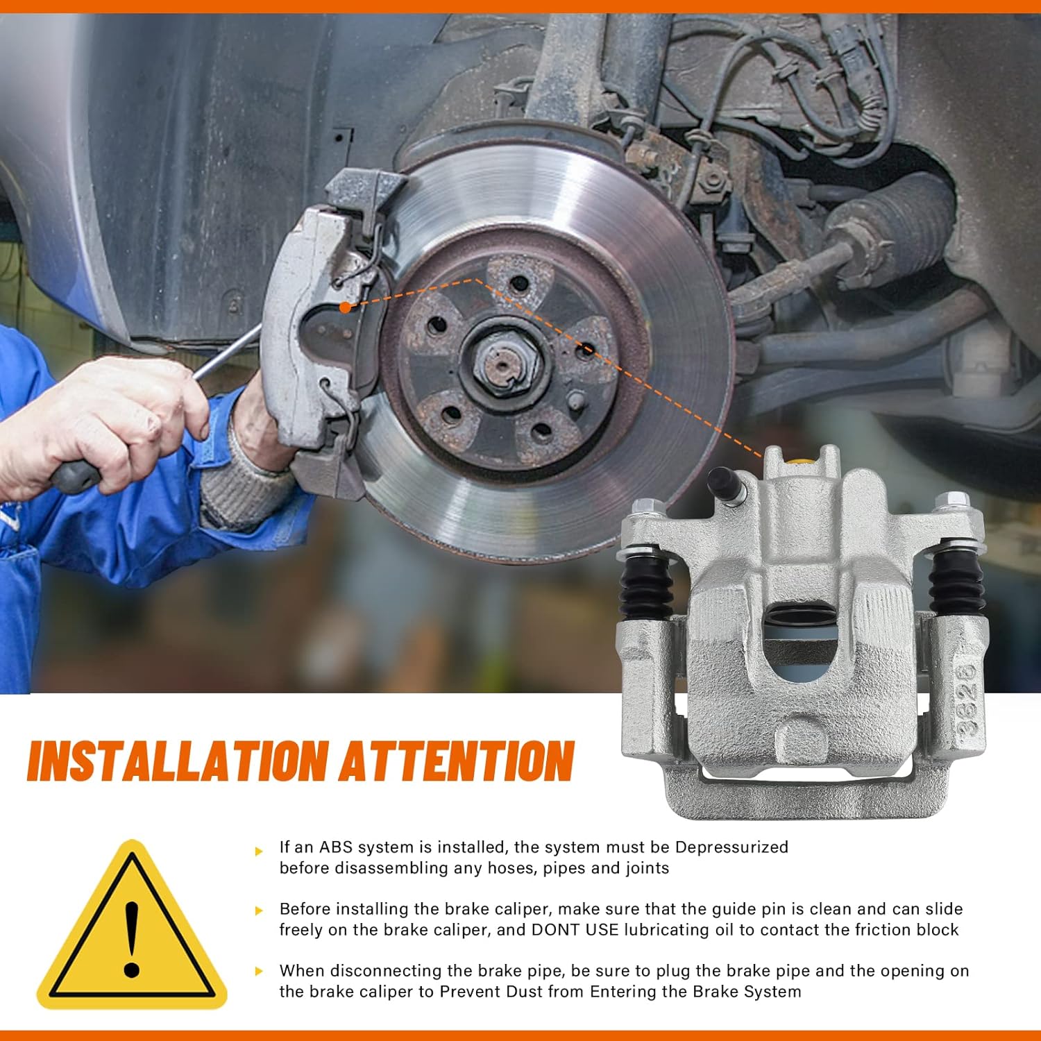 DRIVESTAR 19B2675 Left Rear Brake Caliper for 2003-2008 Honda Pilot, 2001-2006 Acura MDX, New Disc Brake Caliper