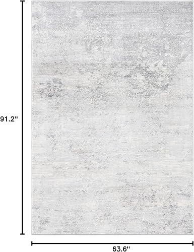 Miniatura 165 de SAFAVIEH Brentwood Collection - Alfombra de área de 9 x 12 pies, gris claro y azul, diseño abstracto moderno, no desprende pelusa y de fácil azul