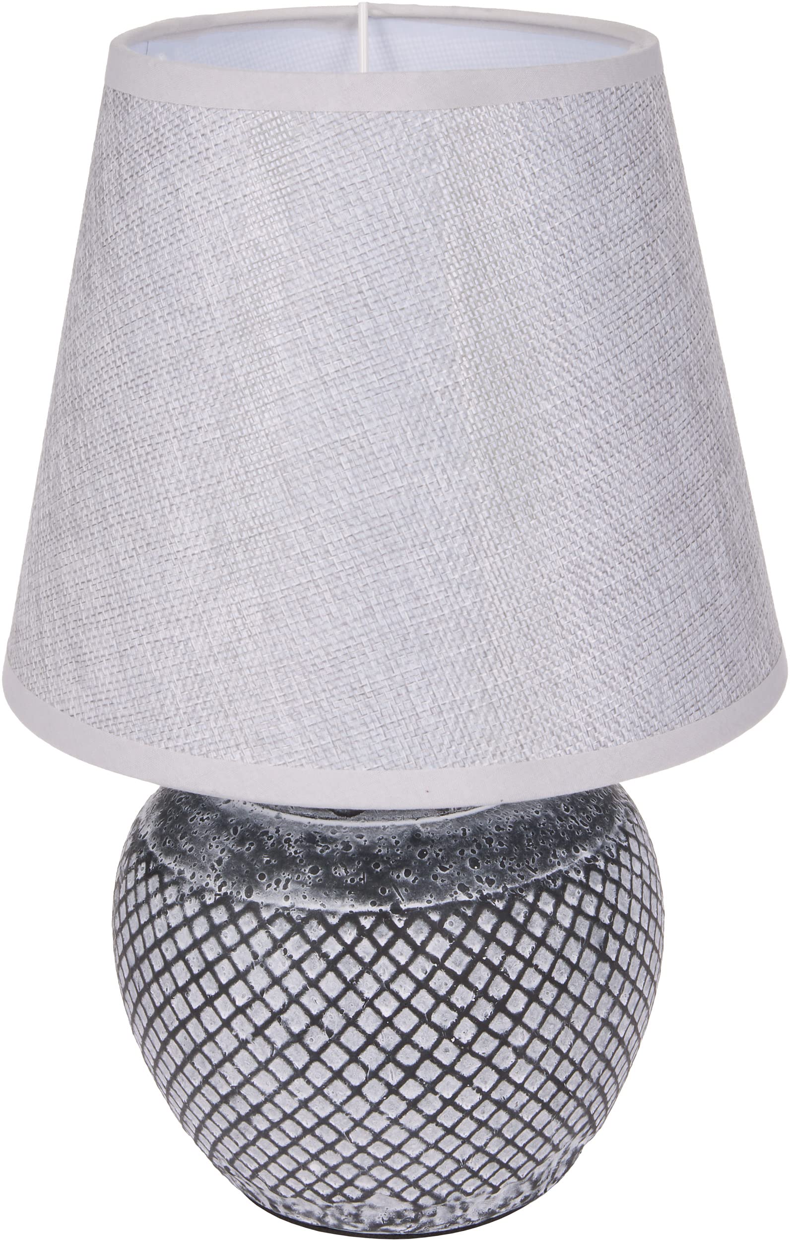 Lampade Da Tavolo BRUBAKER Set Doppio - Ceramica Grigia Con Paralumi In