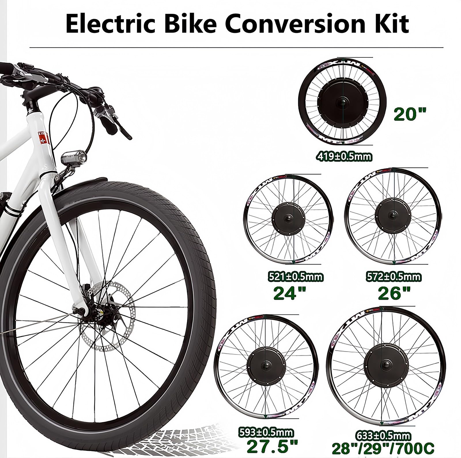 Zestaw do przebudowy roweru elektrycznego 72 V 5000 W, prędkość 100 km/h, tylne koło przesunięte 150 Mm, kompatybilny z MTB 24–29 cali, 5 KW, 3-trybowy kontroler 80 A,