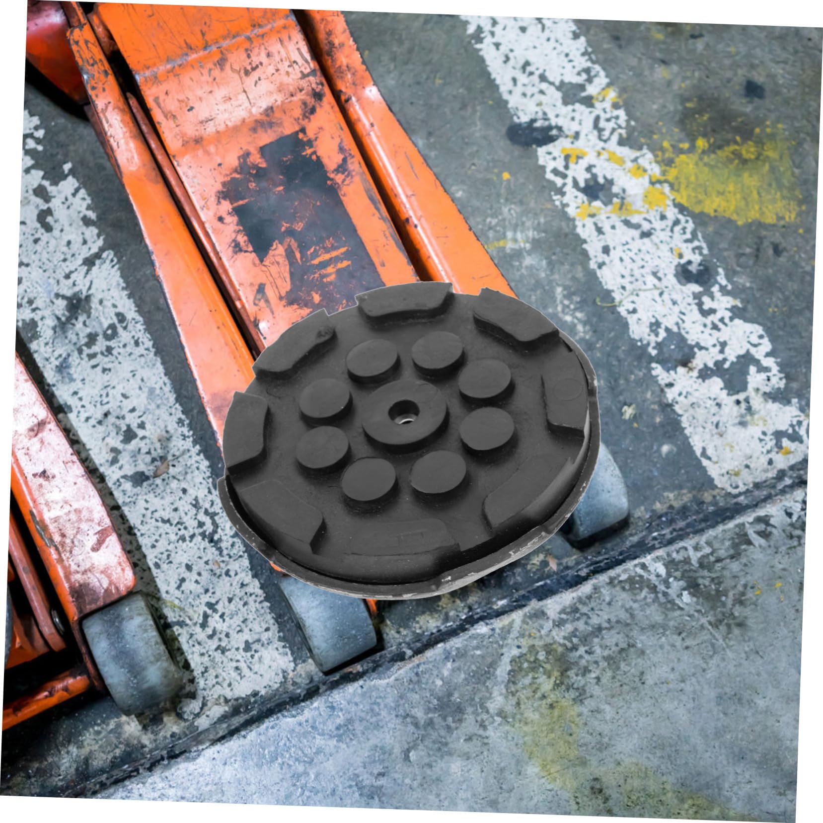 Set di Accessori per Martinetto Idraulico, Supporto Piede Base Orizzontale in Gomma e Acciaio, Protezione e Sollevamento Fluido