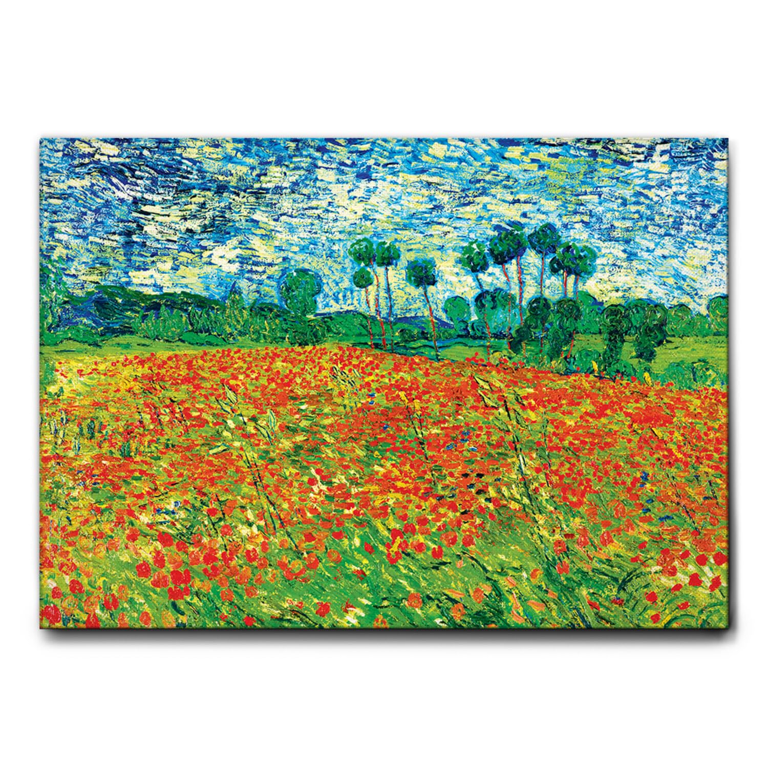 Giallobus - Quadro - Vincent Van Gogh - Poppy field (Campo di papaveri) - Tela Canvas Telaio Standard - 70L x 50l cm - Pronto da appendere - Quadri moderni per la casa