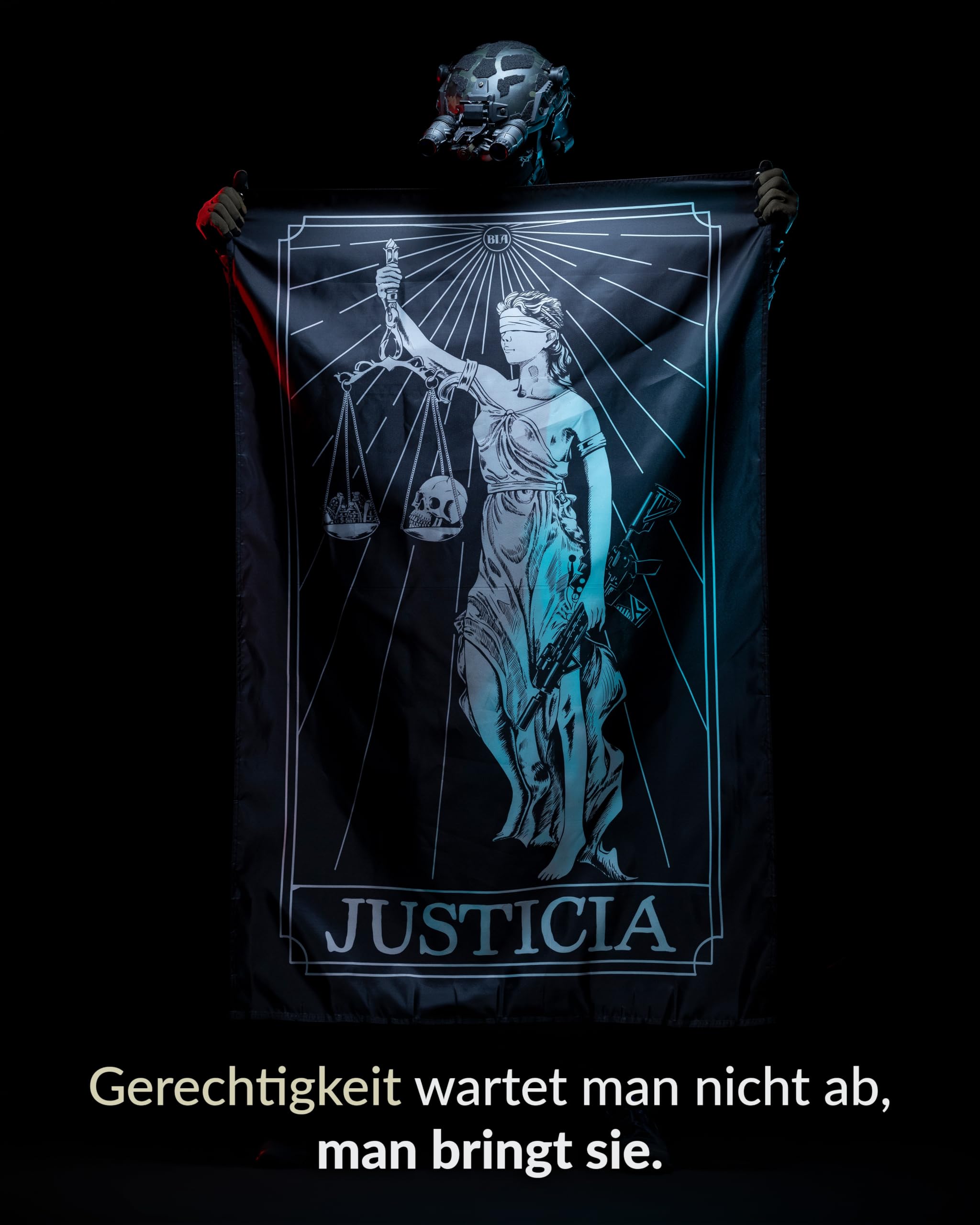 Brothers in Arms Herren T-Shirt „Justicia“ – athletische Passform - aus 100% Baumwolle für maximalen Komfort – hochwertiger Druck, designed in Germany