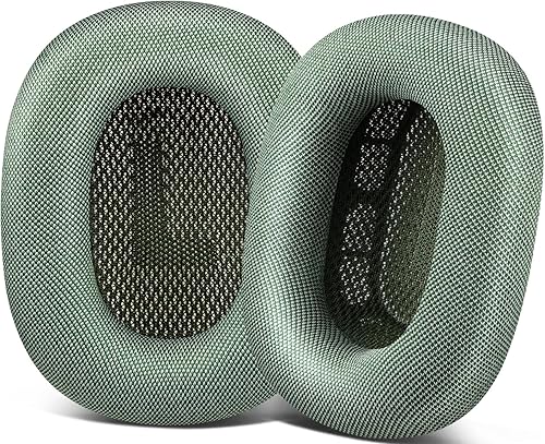 SOPROM Almohadillas de repuesto mejoradas para auriculares supraaurales Airpods Max, almohadillas con tela de malla duradera, espuma más suave, Verde
